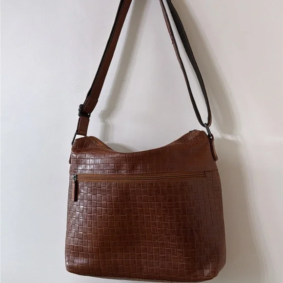 Jack Georges basketweave Leather Shoulder Bag - Picture 6 of 9